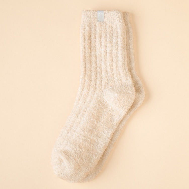 Marshmallow Crew Socks Warm Sand