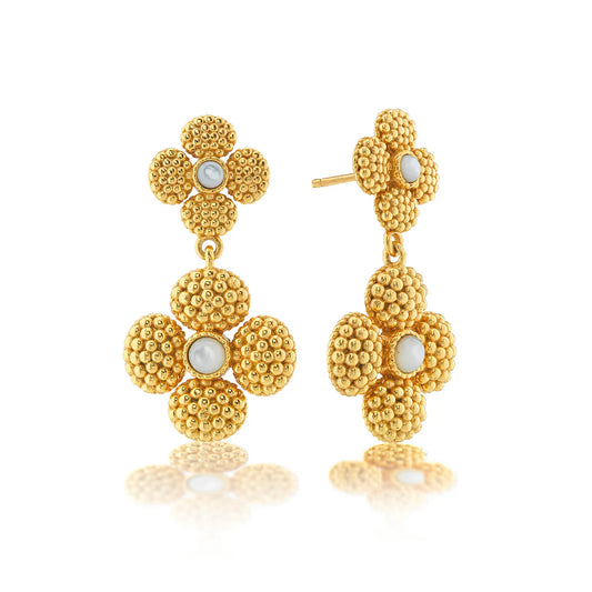 Berry Clover Duo Earrings - MOP