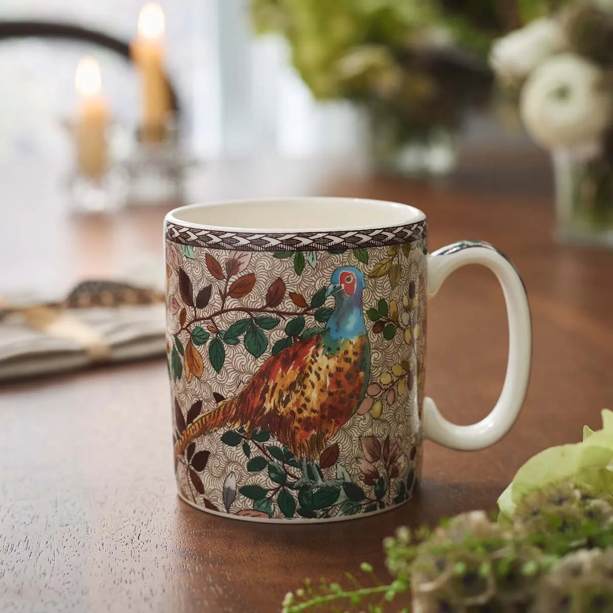 Woodland Accents Mug 9oz, Grey Pheasant