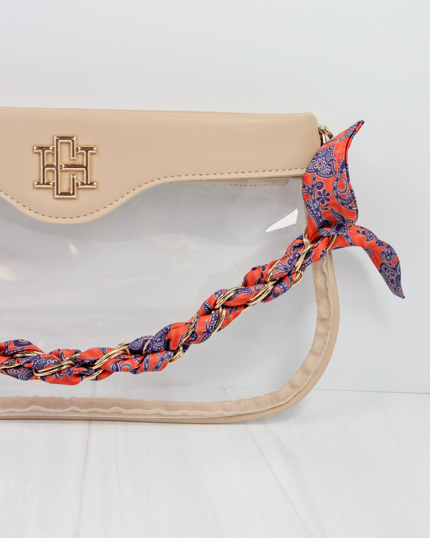 Serafina Scarf Purse Chain Blue Orange