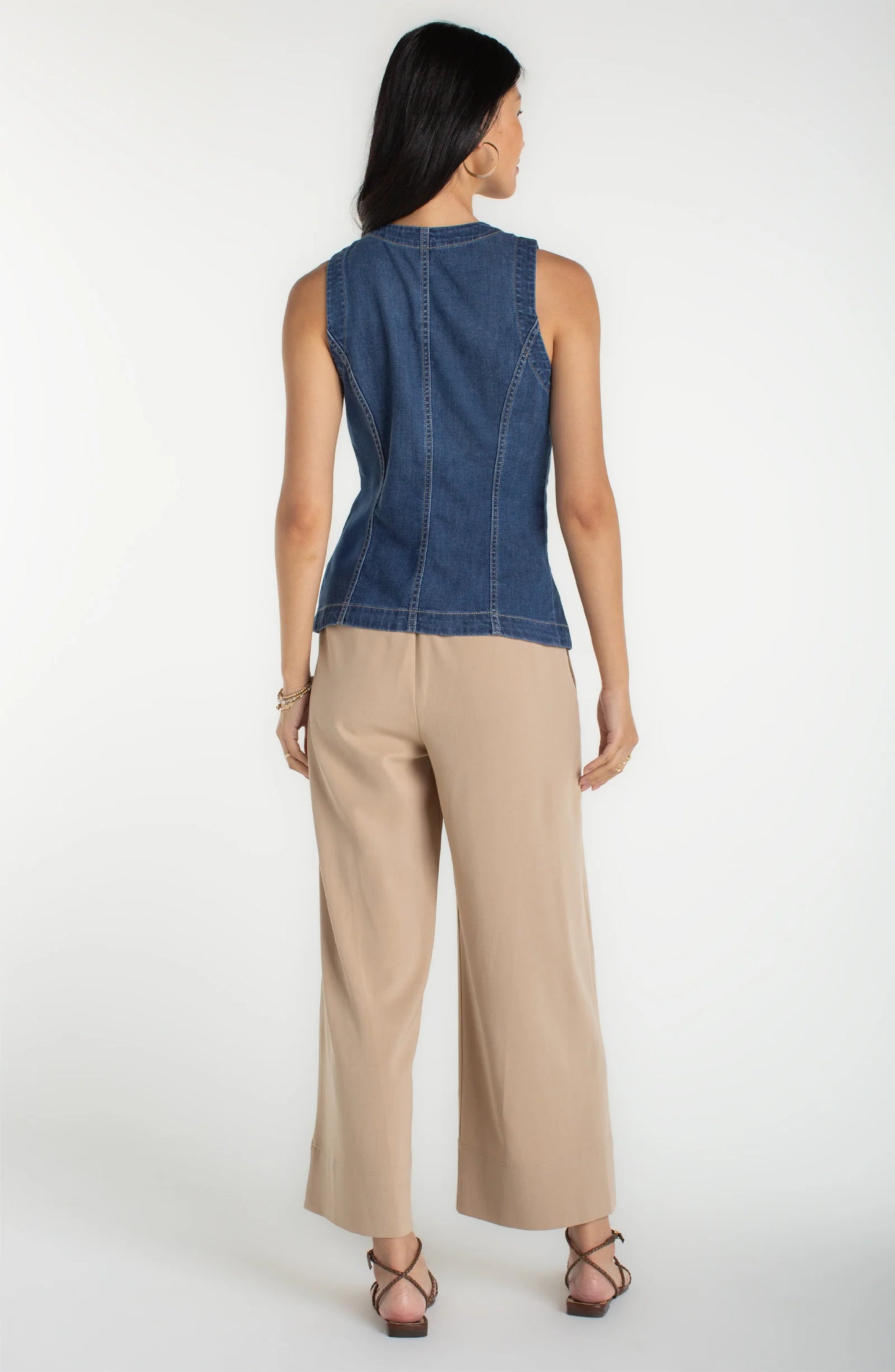 Crew Neck Split Front Vest - WILDER