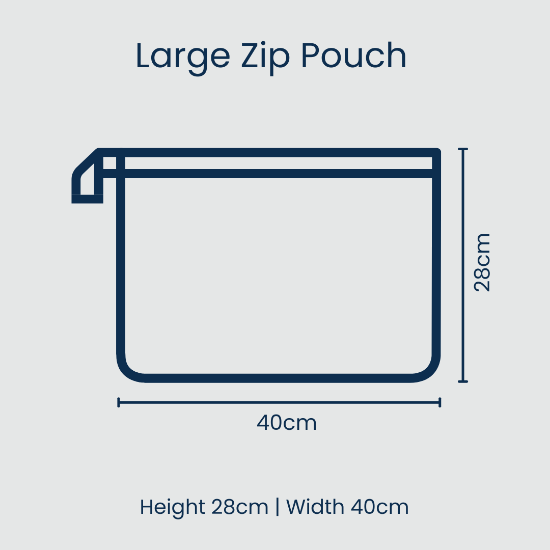 Red Blue Stripe Large Zip Pouch