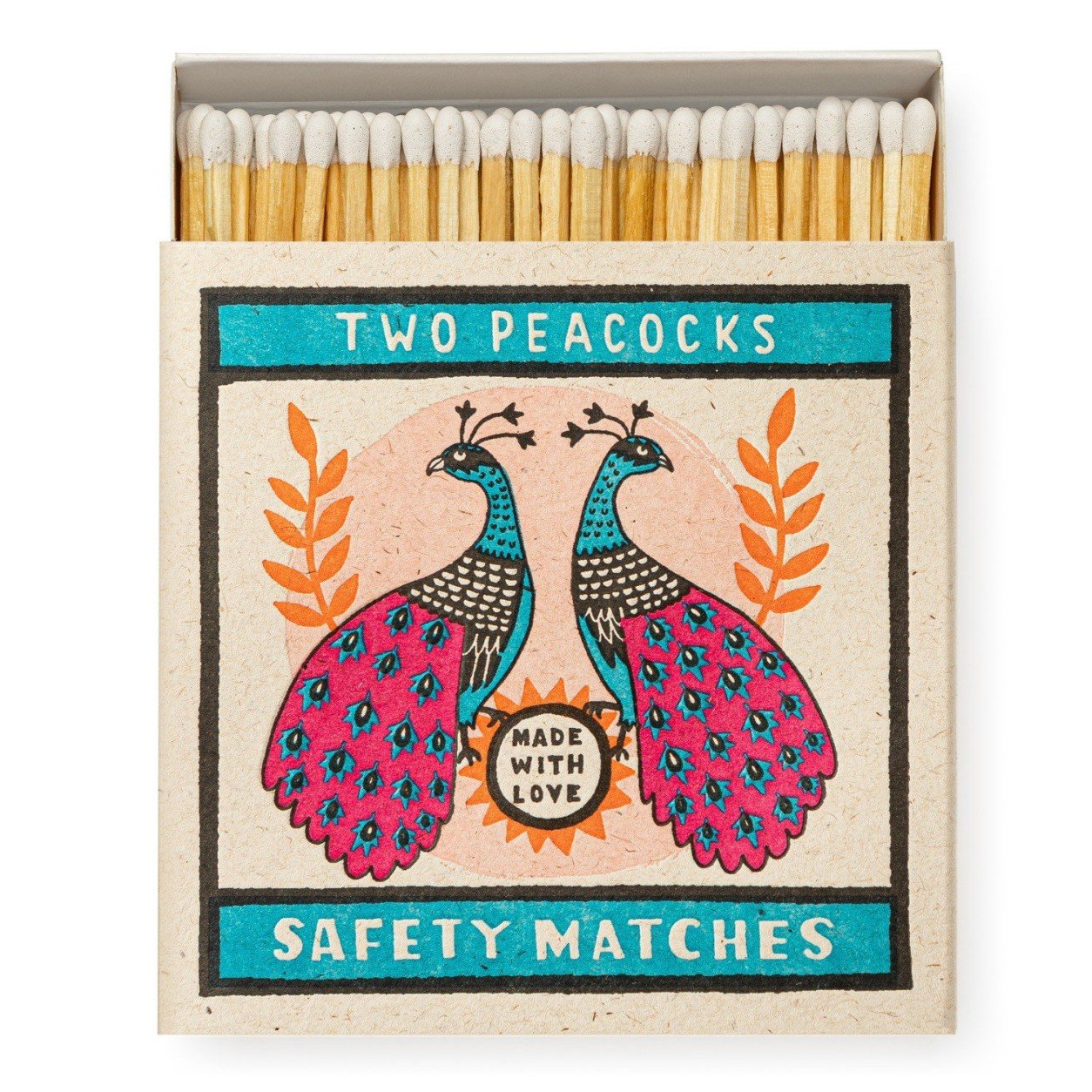 Square Box Matches-Two Peacocks