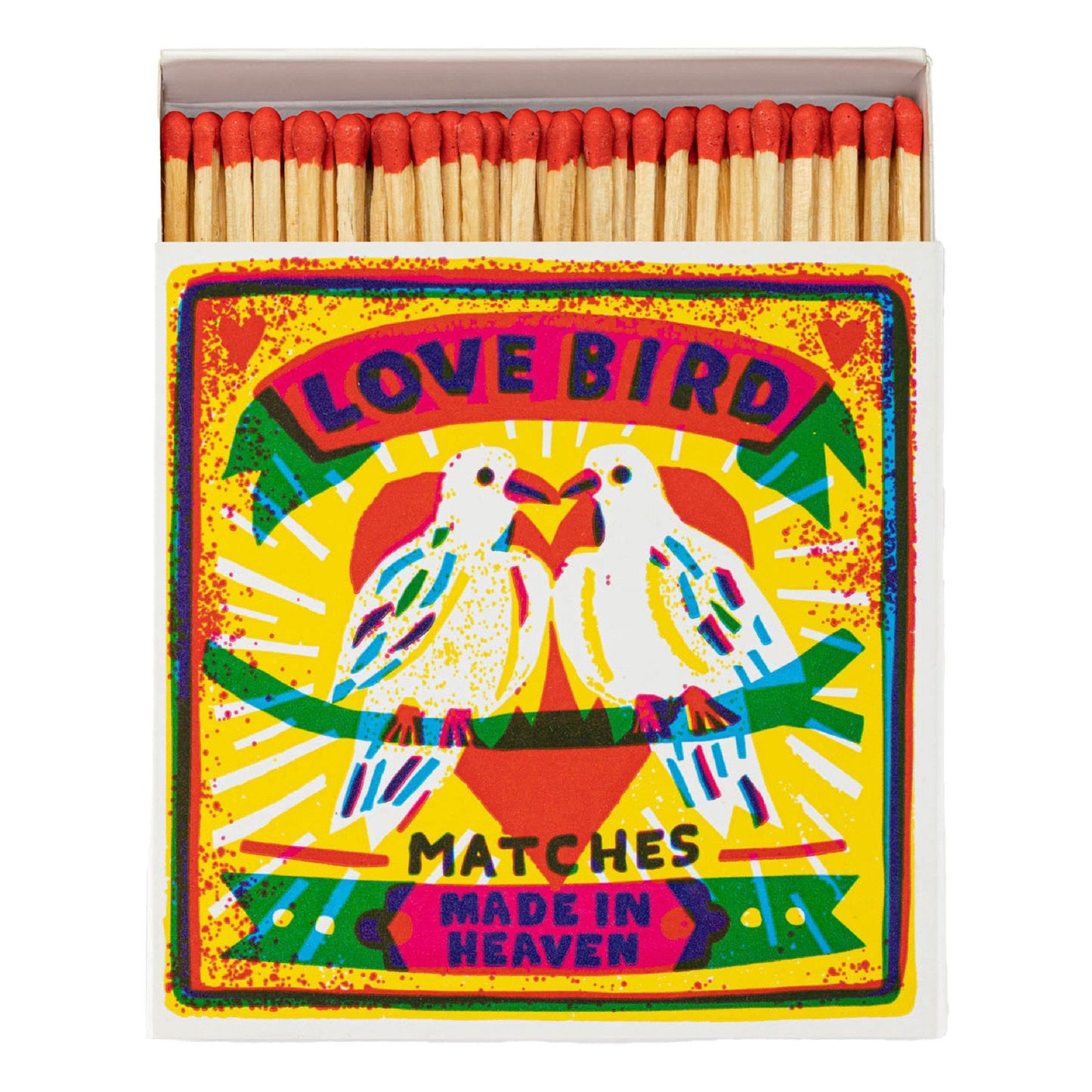 Square Box Matches-Love Birds by the Printed Peanut Matchbox
