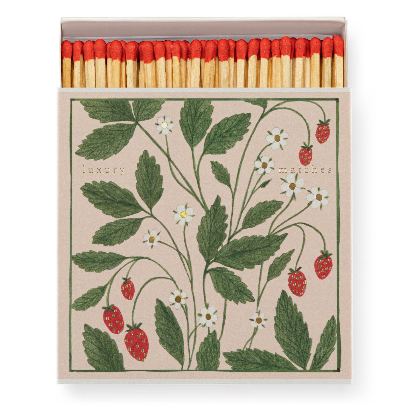 Square Box Matches-Strawberry Matches by Wanderlust Paper Co.