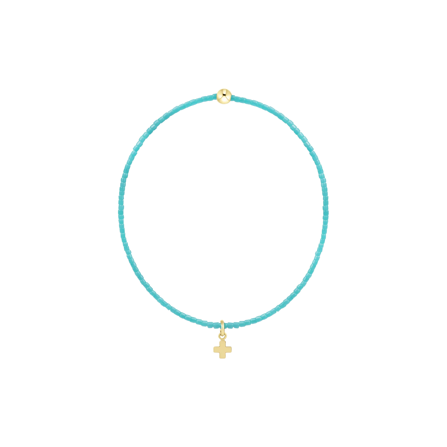 Hope Classic Turquoise Bracelet- Signature Cross Small Gold Charm