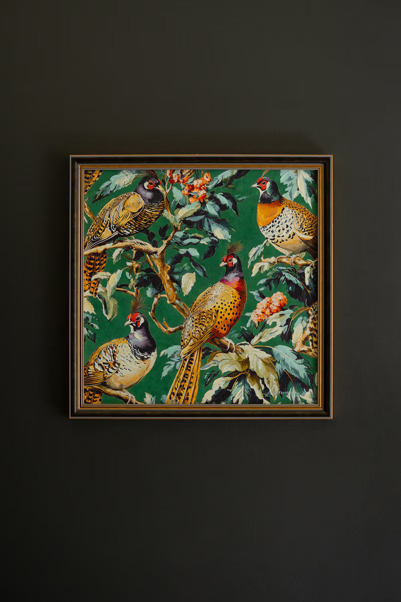 Framed Pheasant Painting