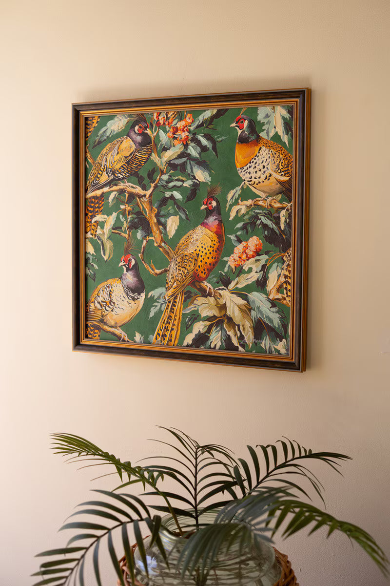 Framed Pheasant Painting