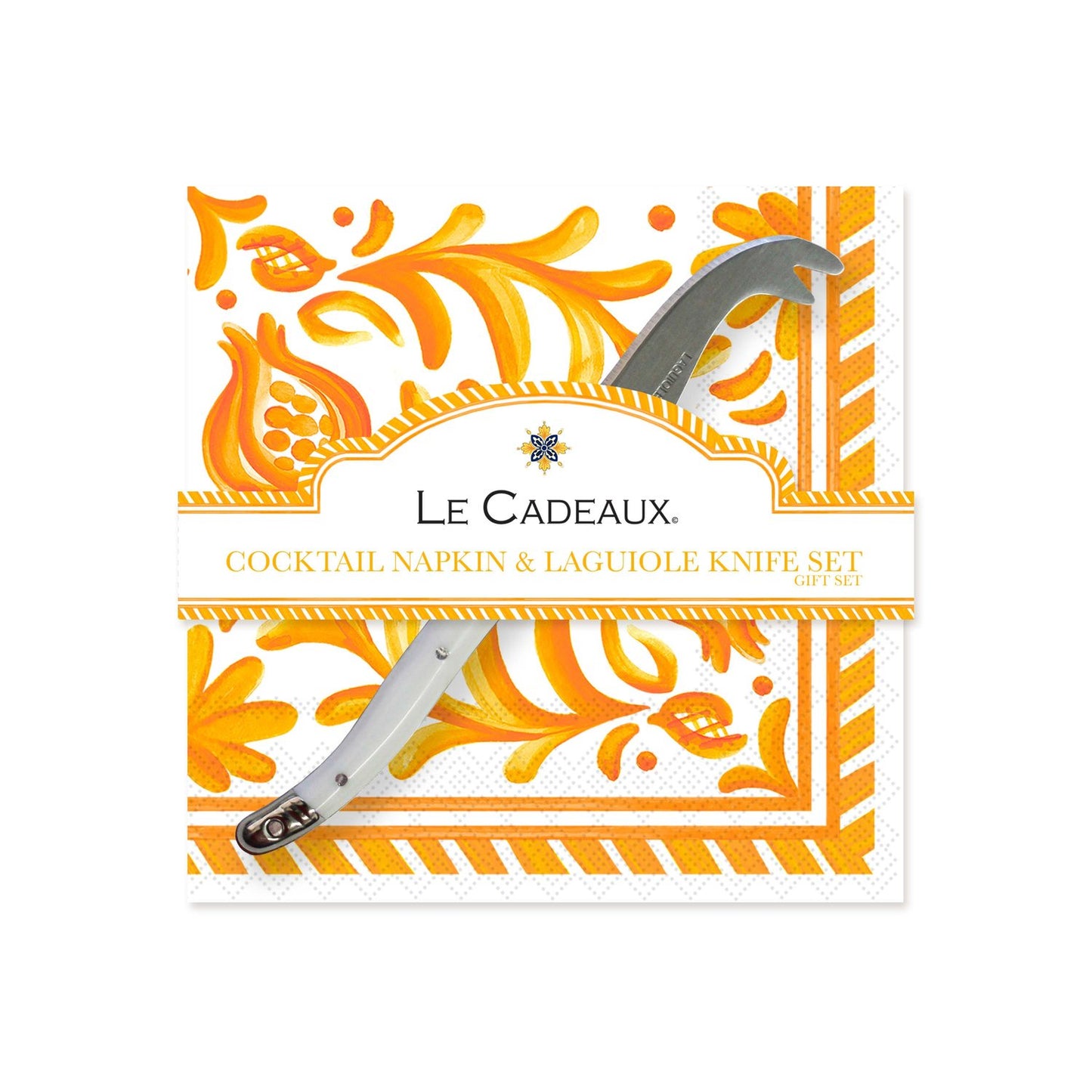 Sicily Orange Cocktail Napkins w/Knife