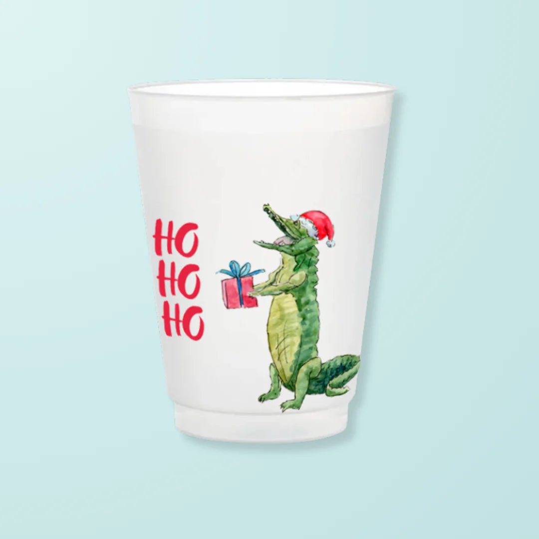 Alligator Santa Frosted Cup Set