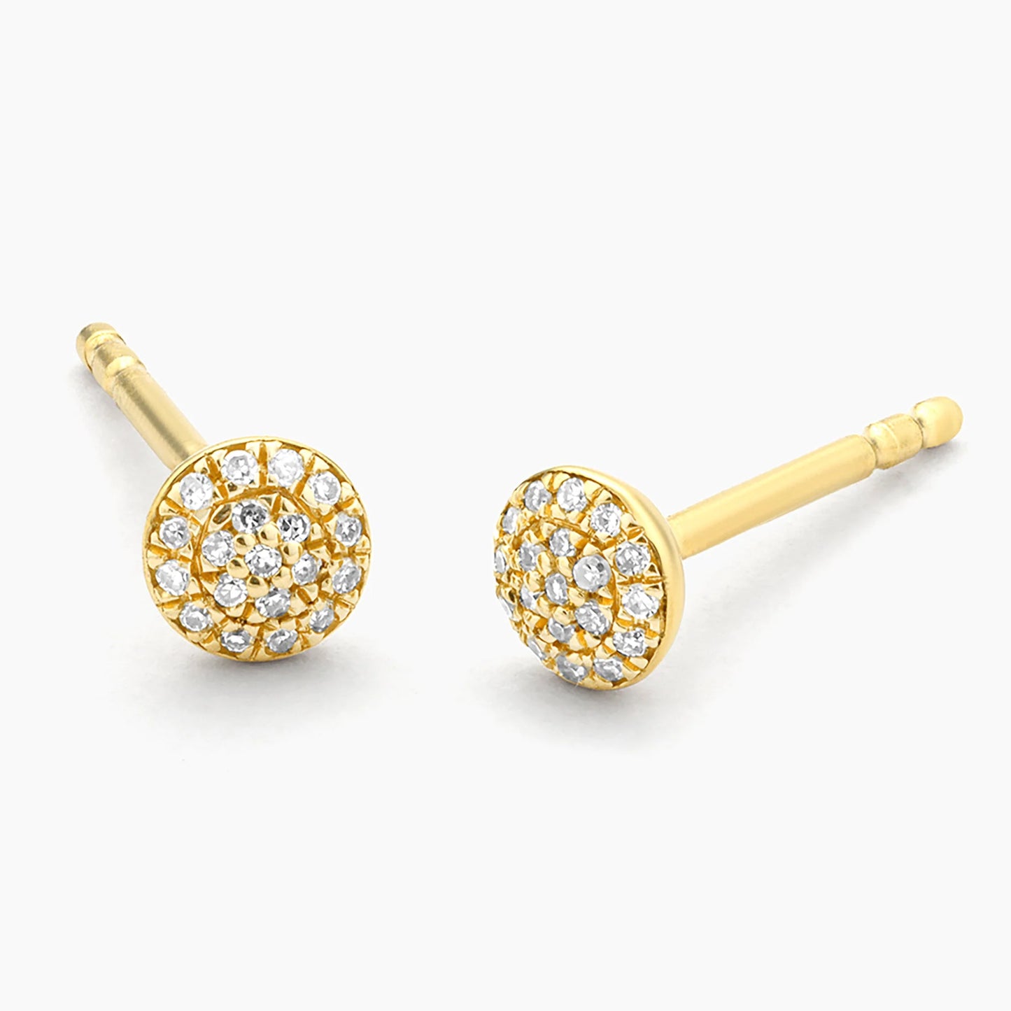 Round Stud Earrings - Gold