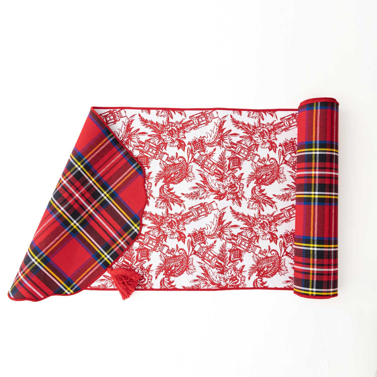 Reversible Nutcracker Toile Table Runner