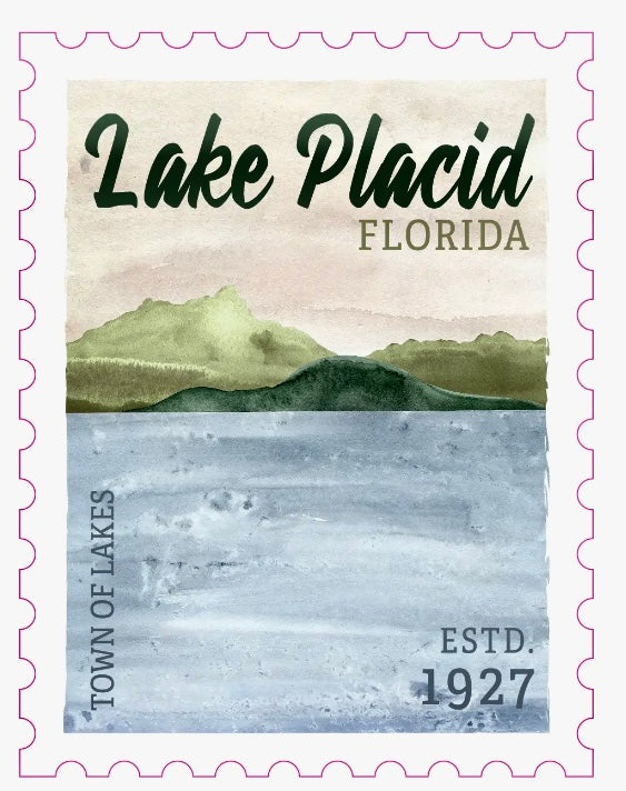 Lake Placid Postage Stamp Sticker