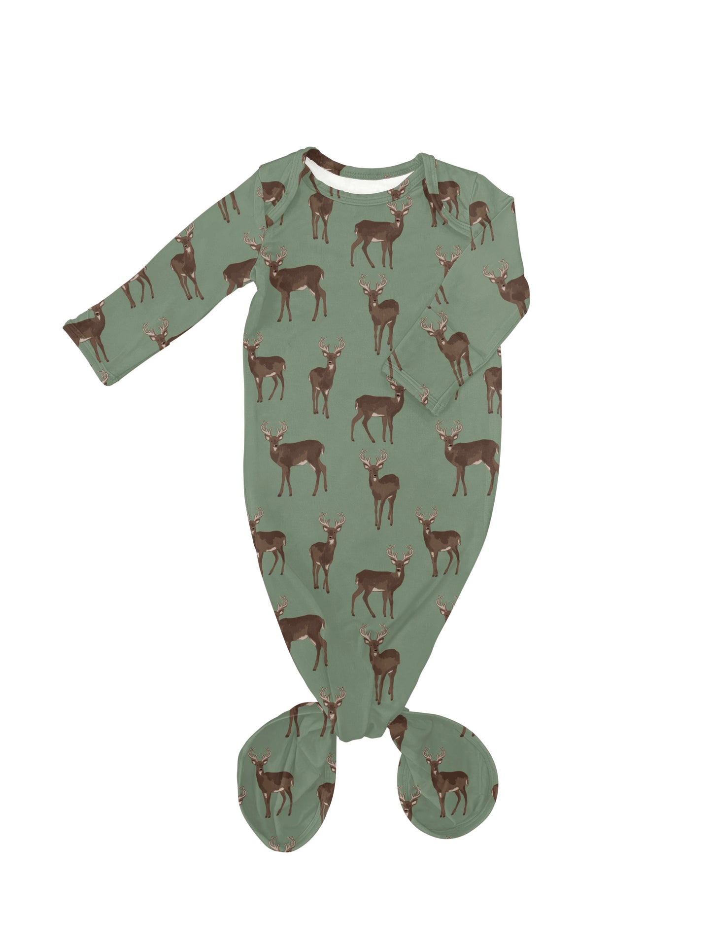 Knotted Infant Gown - Deer