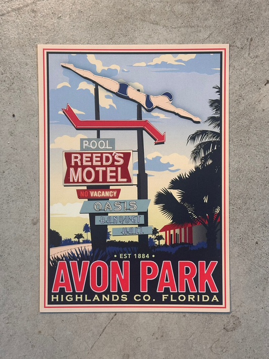 Avon Park Diving Girl Post Card