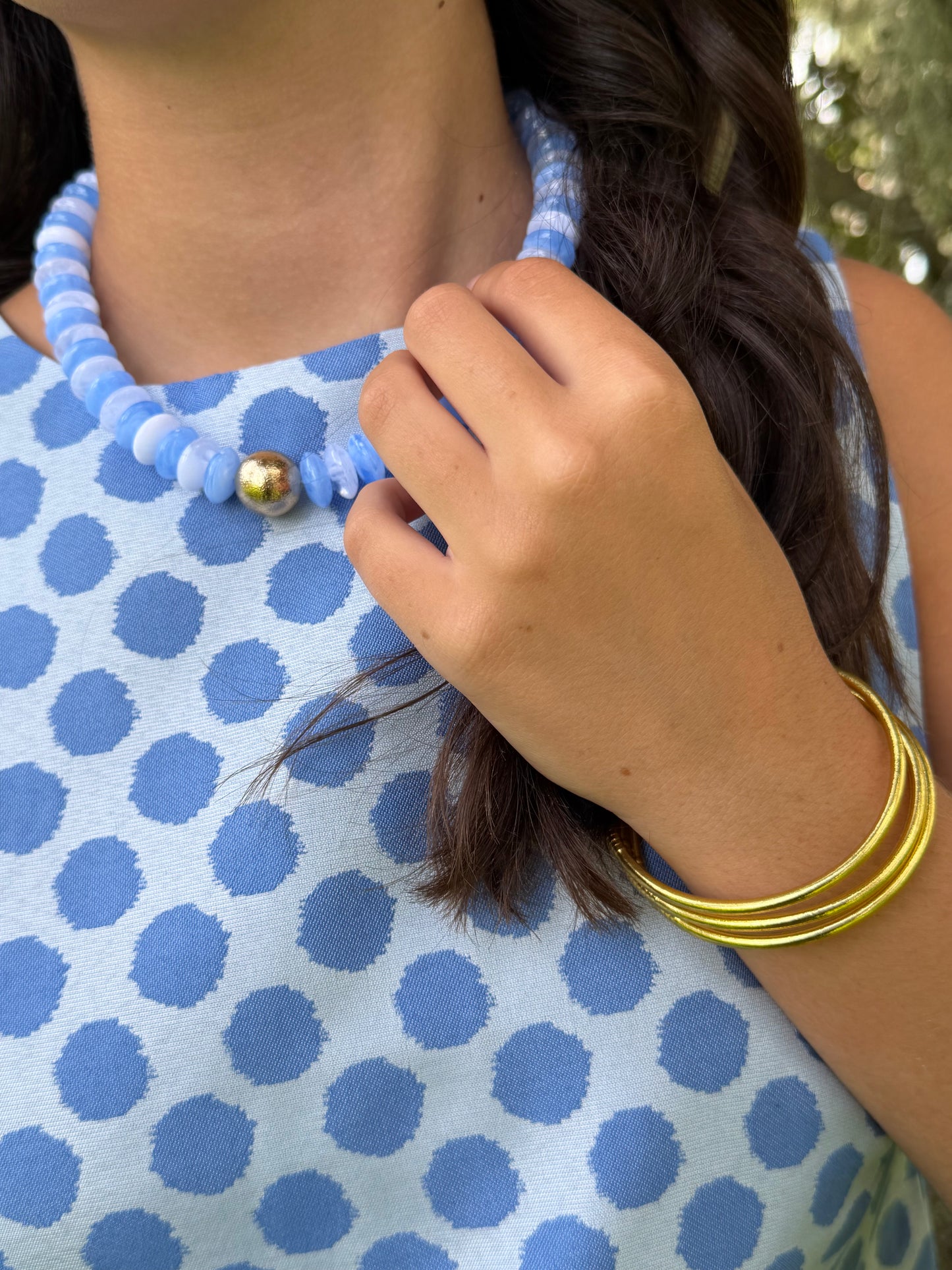 Polka Dot Top- Blue