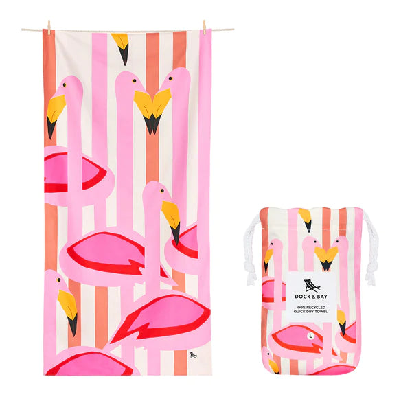 Kid's Beach Towel- Flamingos