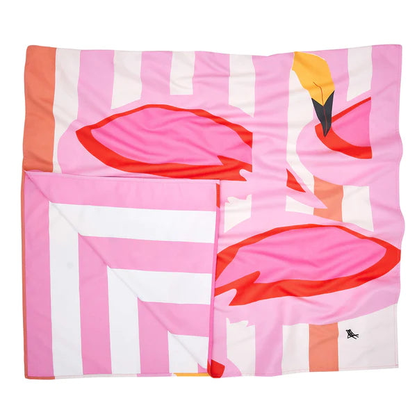 Kid's Beach Towel- Flamingos