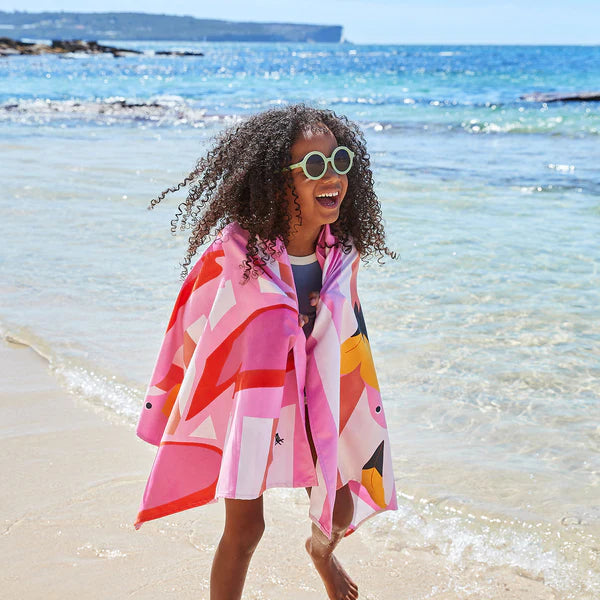 Kid's Beach Towel- Flamingos