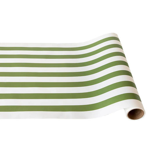 Paper Table Runner-Moss Classic Stripe