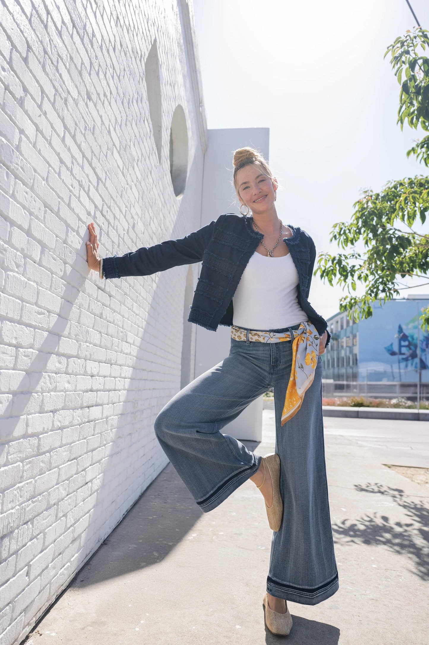 Super Stride Wide Leg Jean With Shadow Cuff