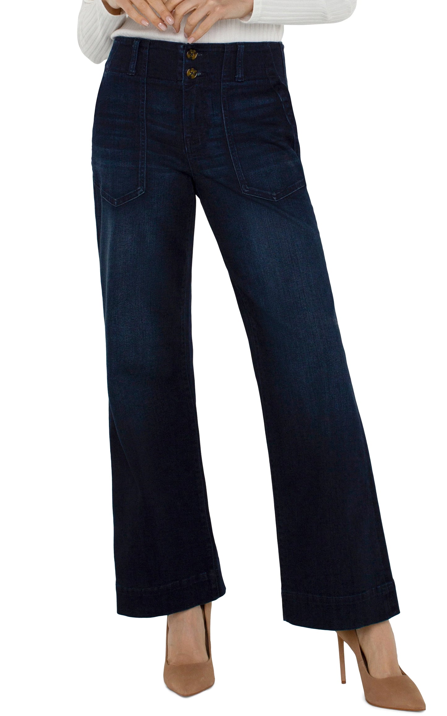 Patch Pocket Wide Leg Trouser-Summit Lake