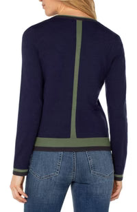 Colorblock Sweater Navy Green