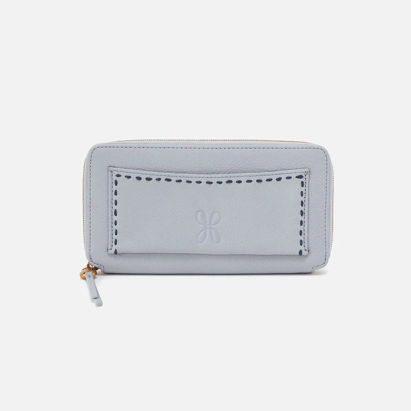 Hart Large Wallet Pebbled Leather | Blue Pearl