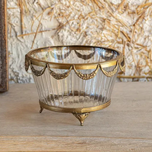 Antique Gold Bowl With Garland Detail