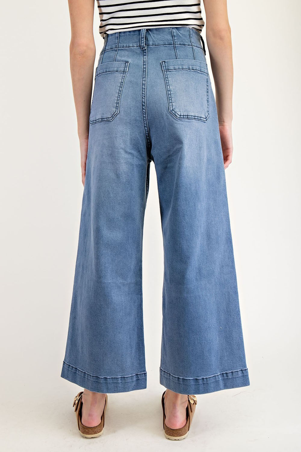 Straight Leg Denim Pants-Light Denim