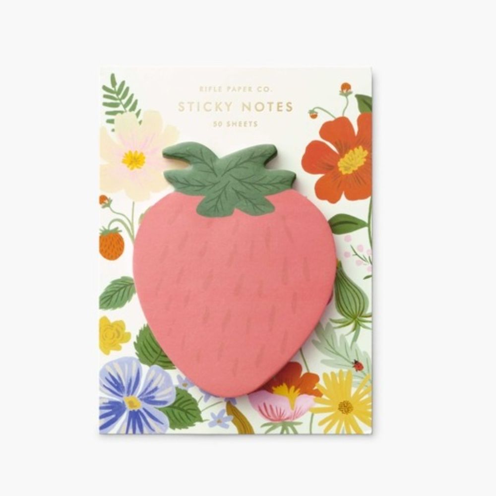 Rifle Paper Strawberry Sticky Notes
