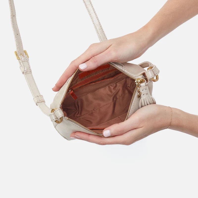 Lexi Crossbody Metallic Leather | Sand Shimmer
