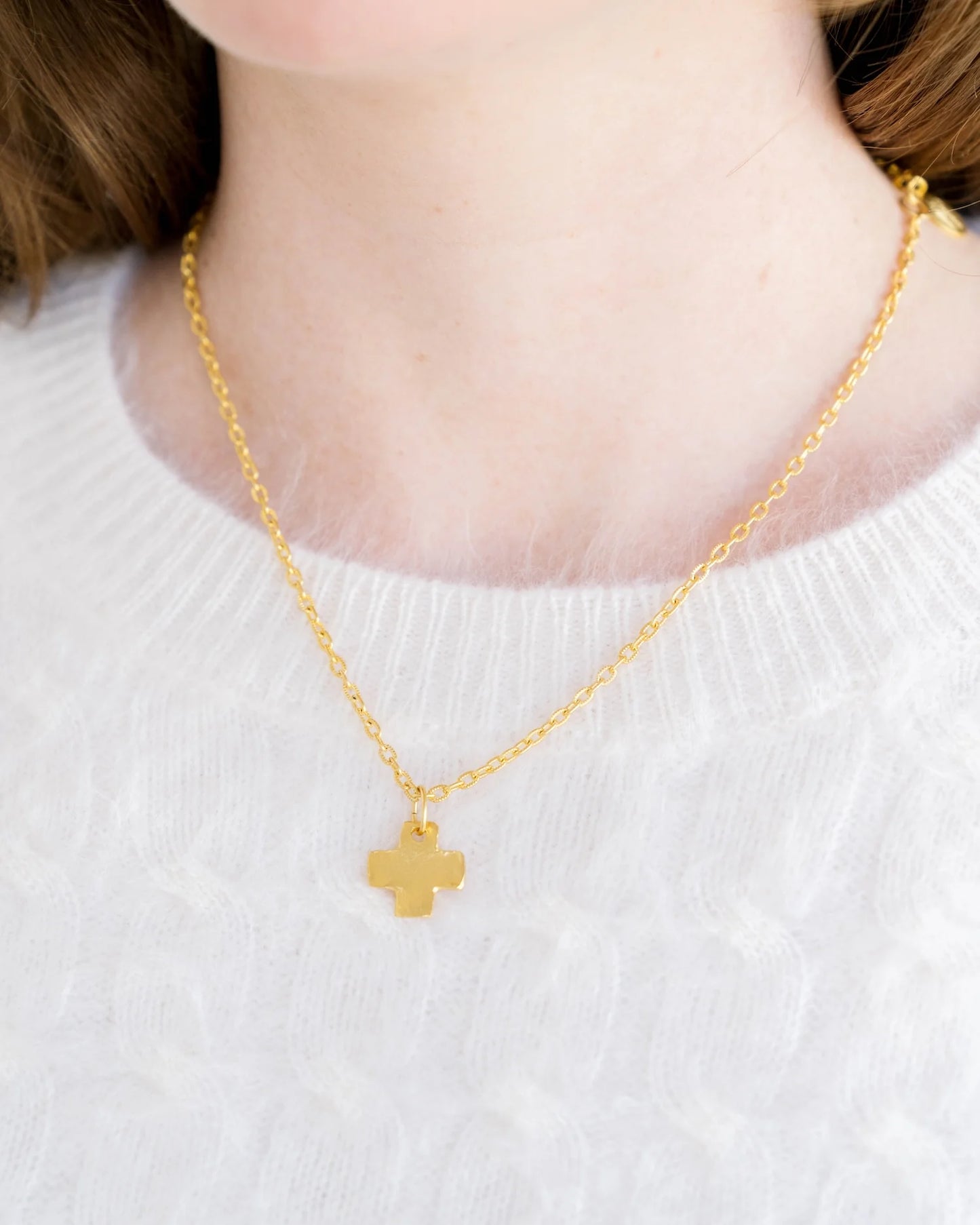 Delicate Gold Cross Necklace