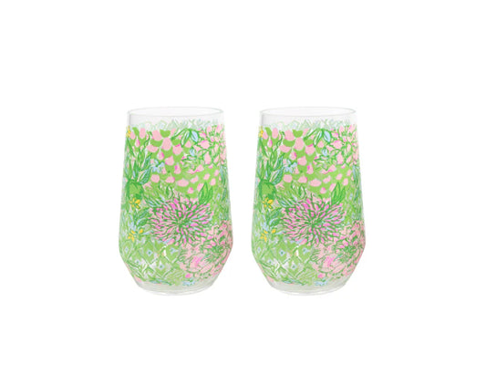Acrylic Wine Glass Set -Lime Feeling Good