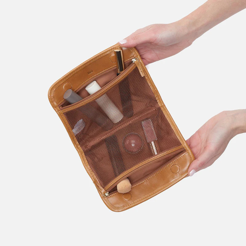 Beauty Cosmetic Pouch Polished Leather Natural