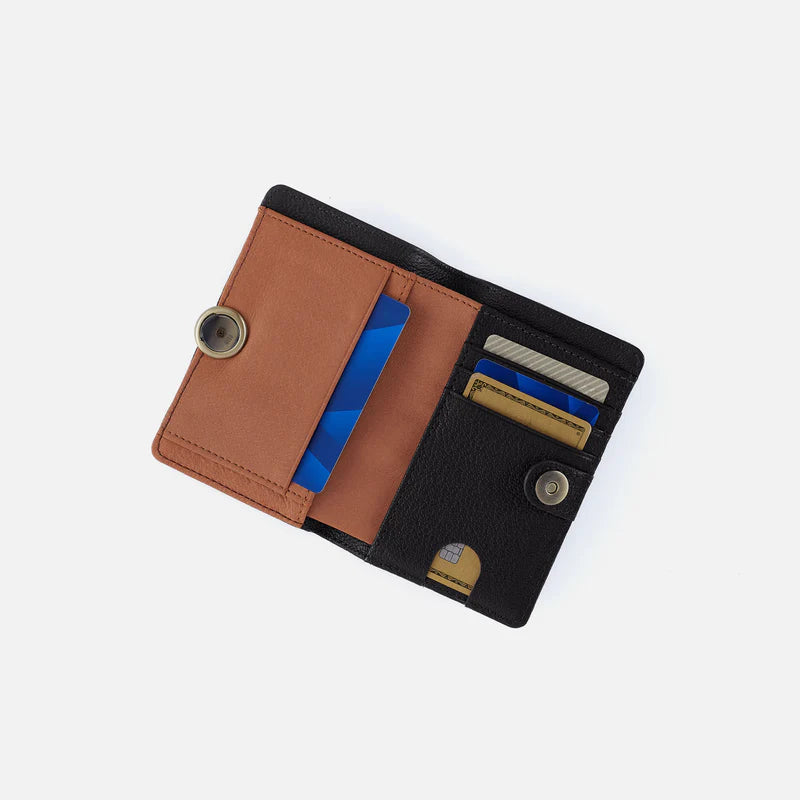 Hutton Small Wallet Micrograin Leather | Black