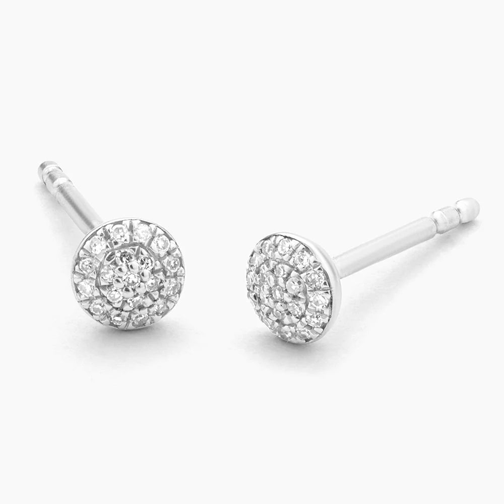Round Stud Earrings - Silver