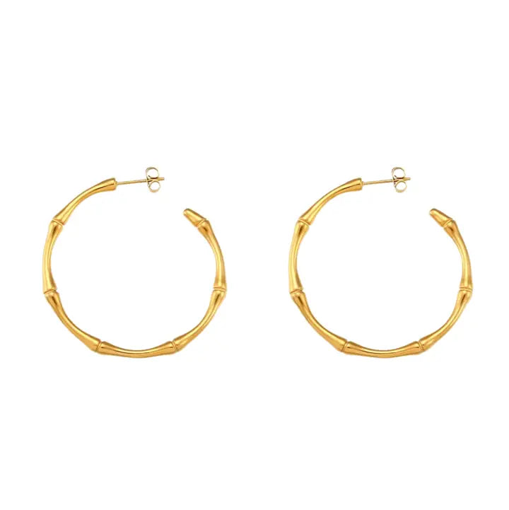 Bailey Gold Bamboo Hoops