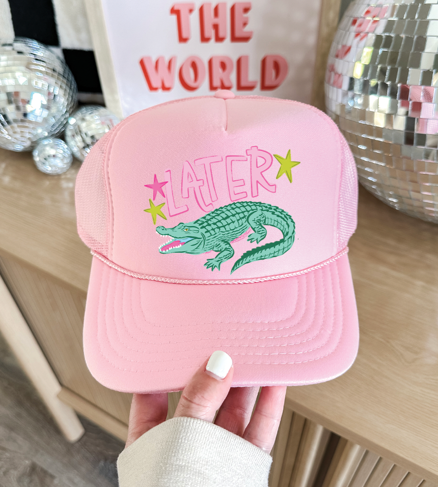 Later Gator Hand Drawn - Foam Otto Trucker Light Pink