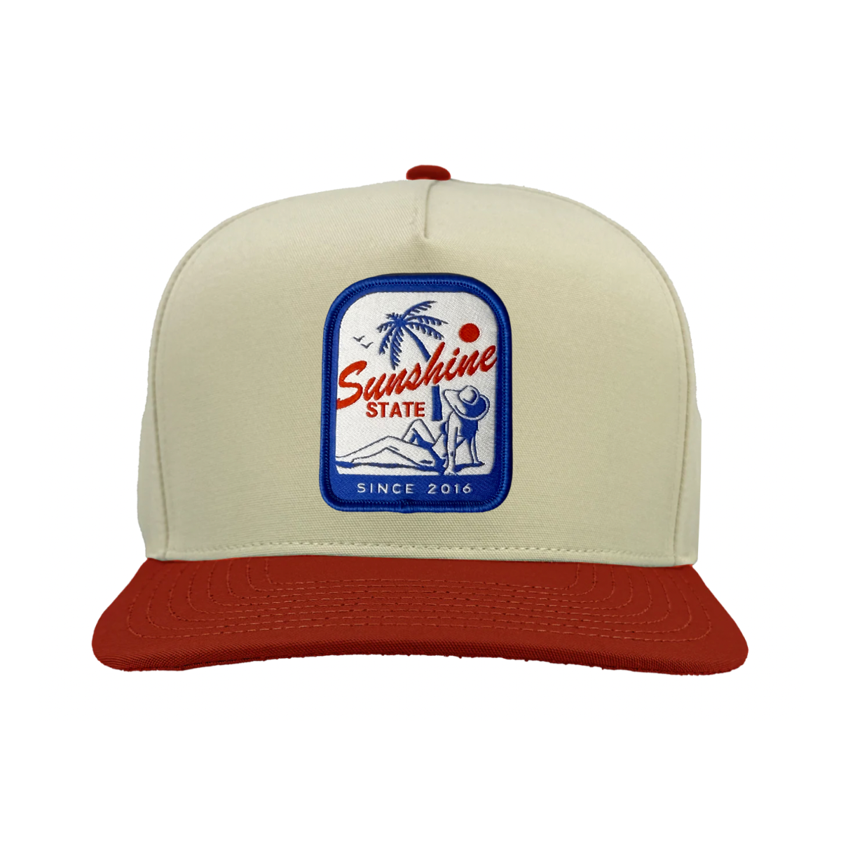 Sunshine State Beach Days Hat: Vintage white/Red
