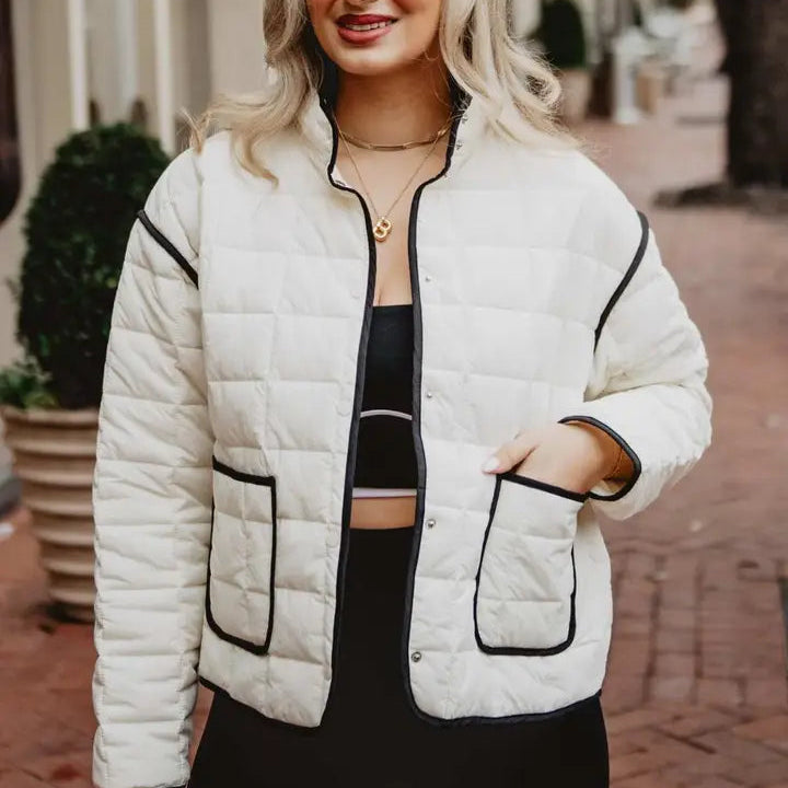 White Women's Quilted Jacket