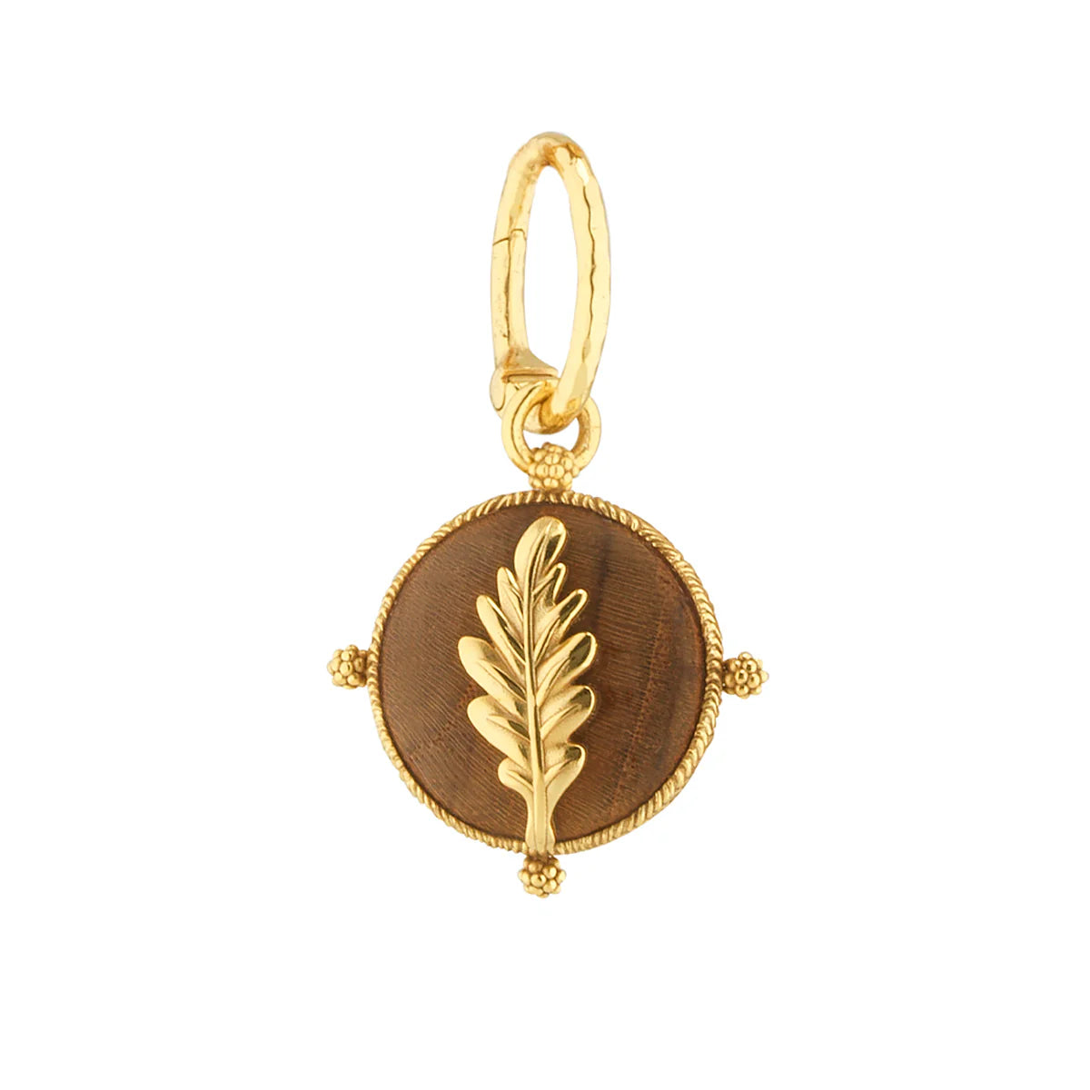 Forest Walk Oak Leaf Double Sided Pendant - Teak/Gold