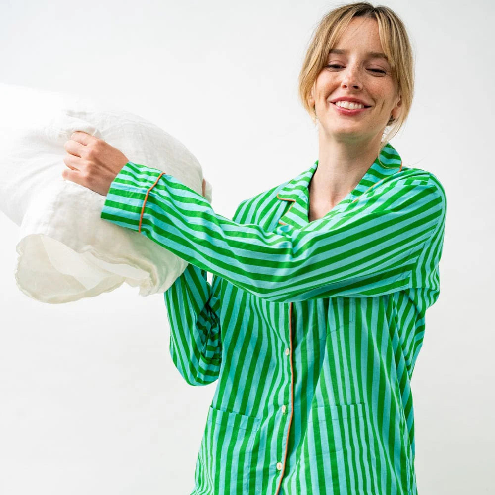 Bonnie Pajama Set (Green/Blue)