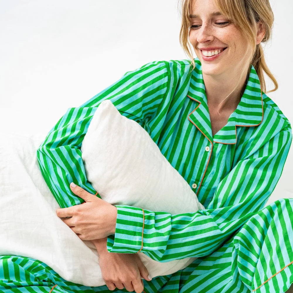 Bonnie Pajama Set (Green/Blue)