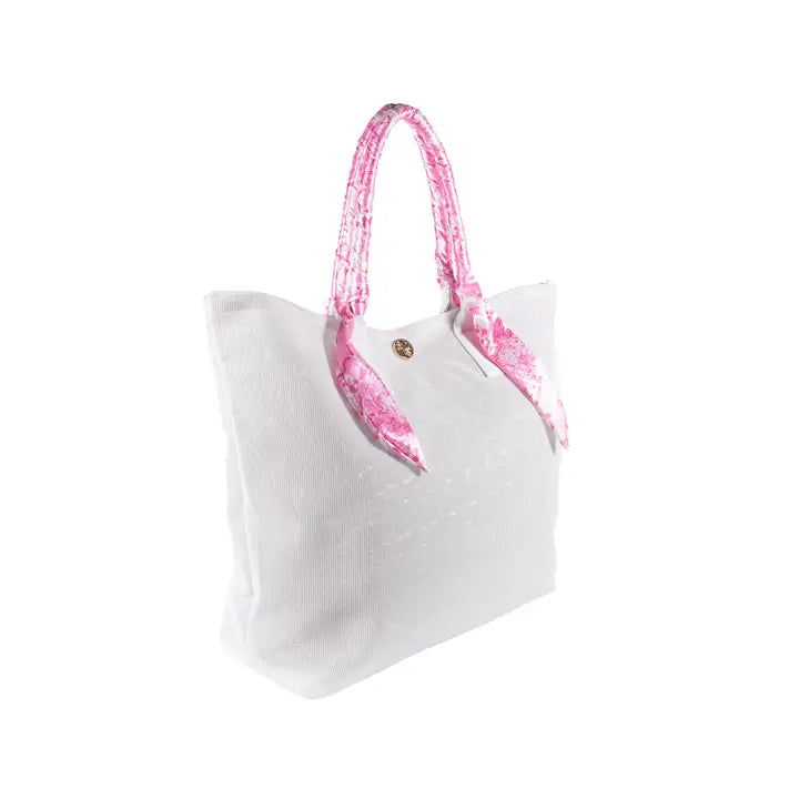 Mesh Beach Bag, Conch Shell Pink Burst of Joy