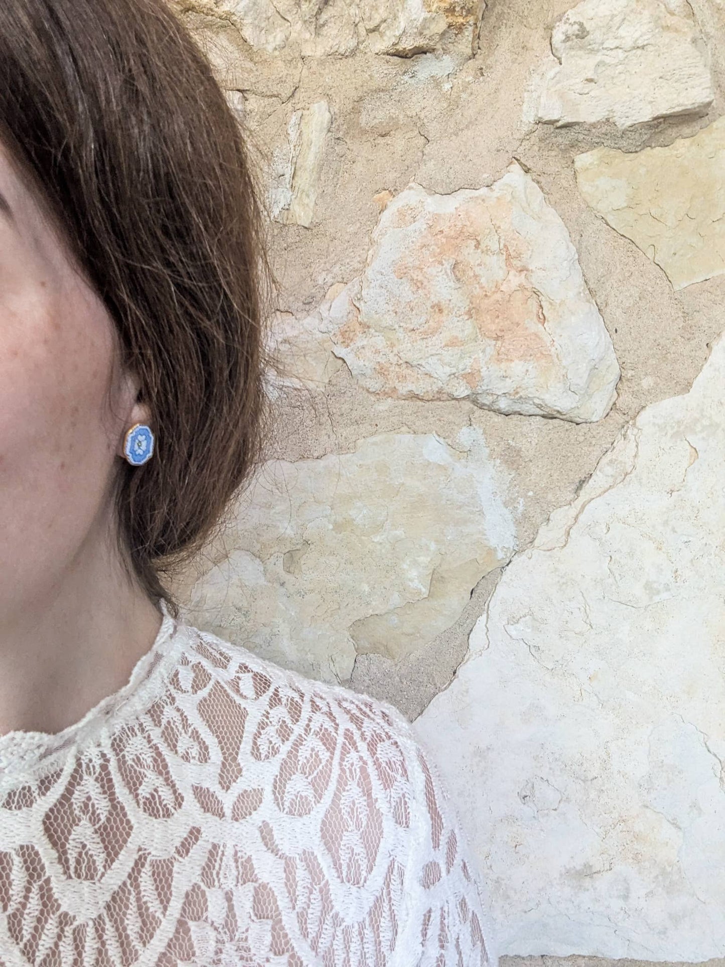 Henrietta Stud Earring - Light Blue