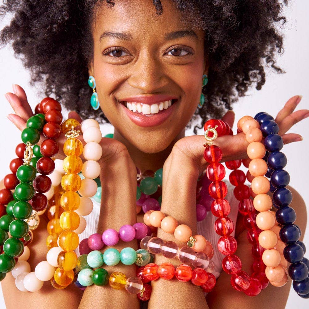 Iris Large Resin Bead Necklace Coral