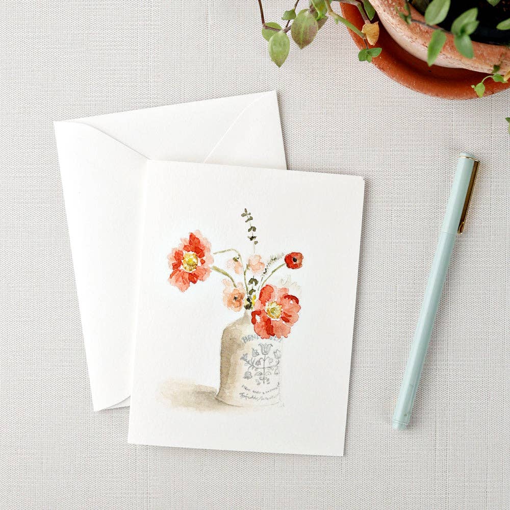 Vintage bouquet notecards