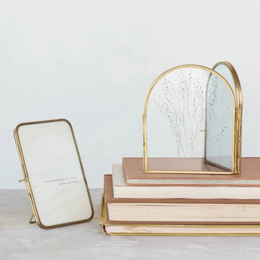 Brass and Glass Arched Photo Frame5x7