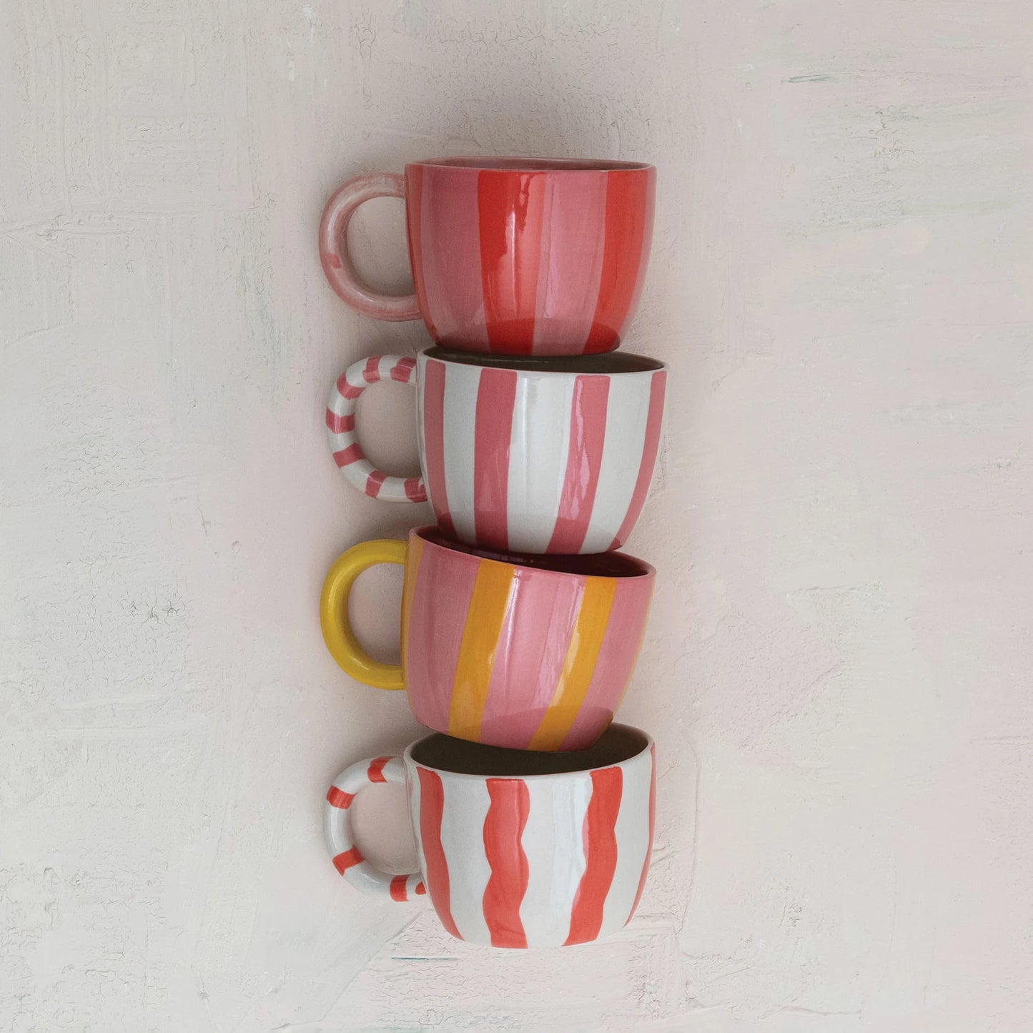 10 oz. Hand-Painted Stoneware Striped Mug
